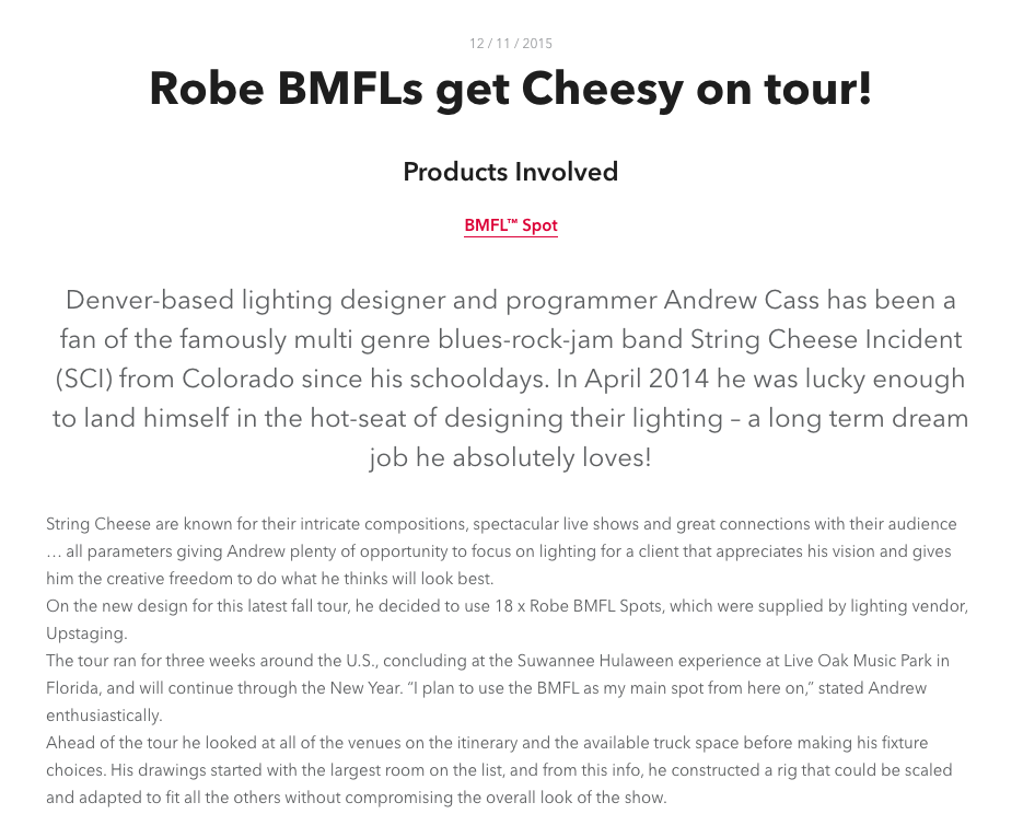 Robe – BMFLs get Cheesy